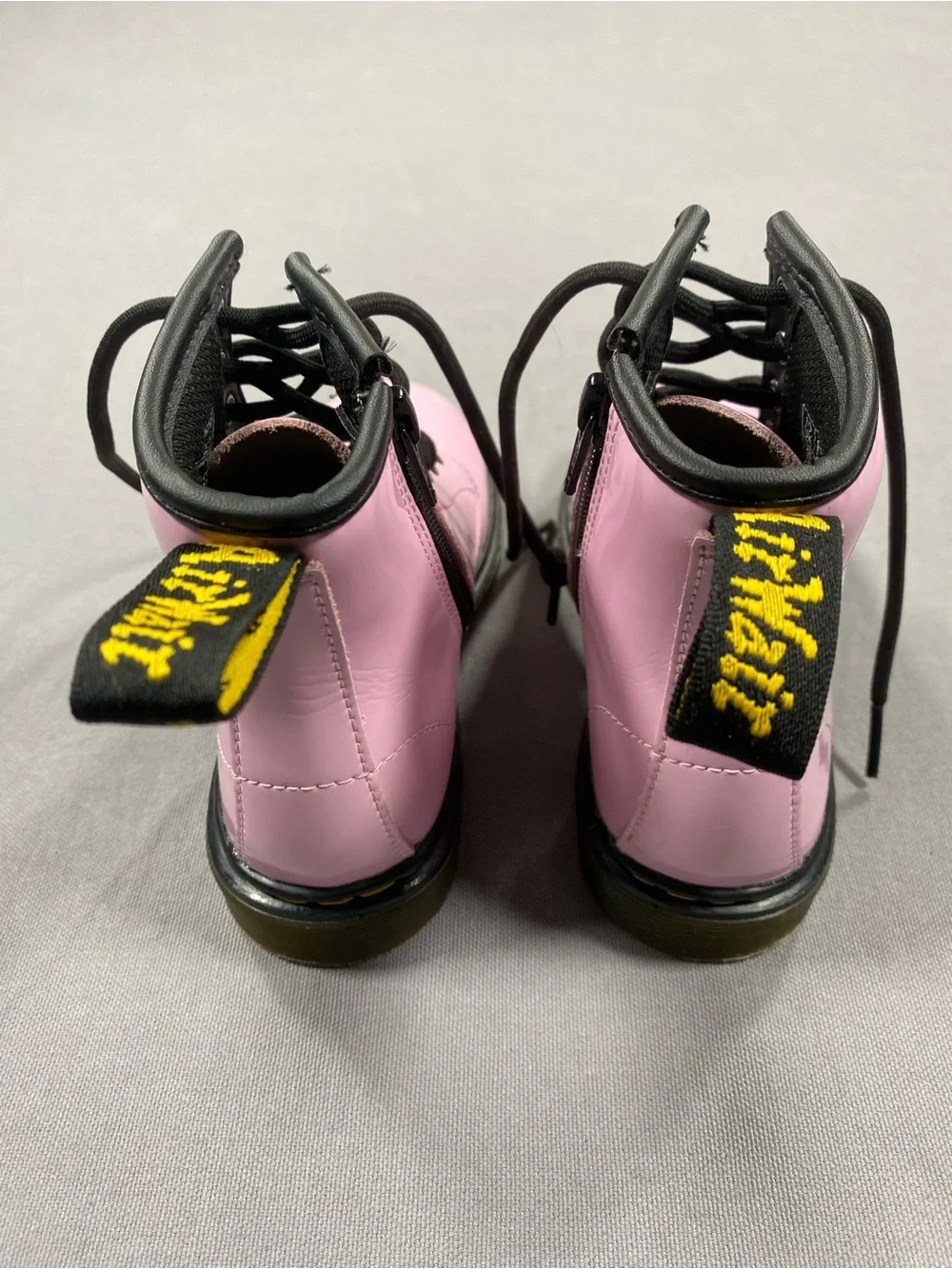 Dr. Martens Pink Air Wair Lace-Up Kids Boots with Black Trim